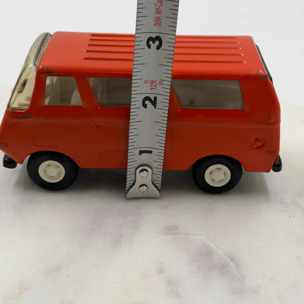 Vintage Tonka Mini-Van Red Pressed Steel Diecast Toy Vehicle 1970s USA Made